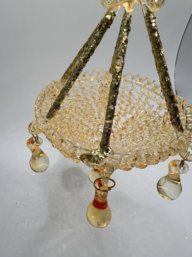 FRONTGATE Glass Chandelier Gold Ornament - Picture 3 of 5