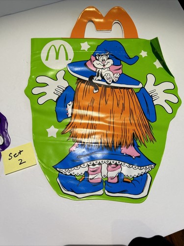 Lot of 2 Vintage 1990 McDonald's Halloween Vinyl Trick-or-Treat Happy Meal Bag - Picture 11 of 12