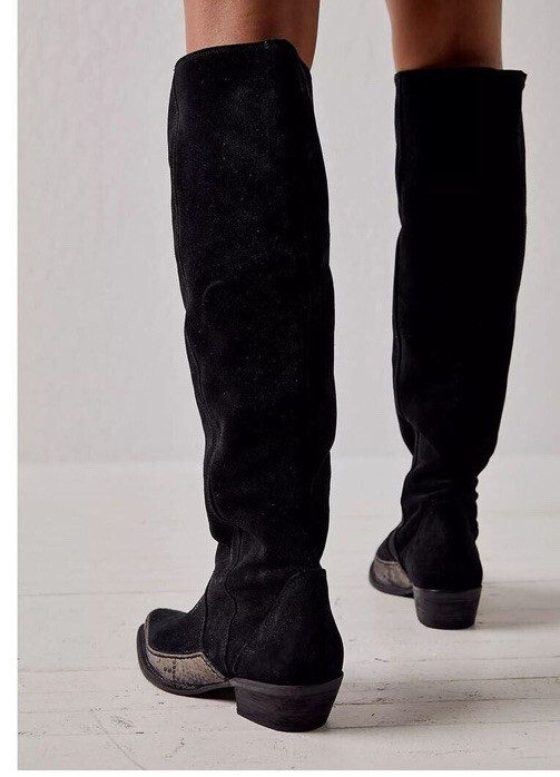 NEW FREE PEOPLE Sz 40 STERLING WESTERN TALL BOOTS ON BLACK | eBay
