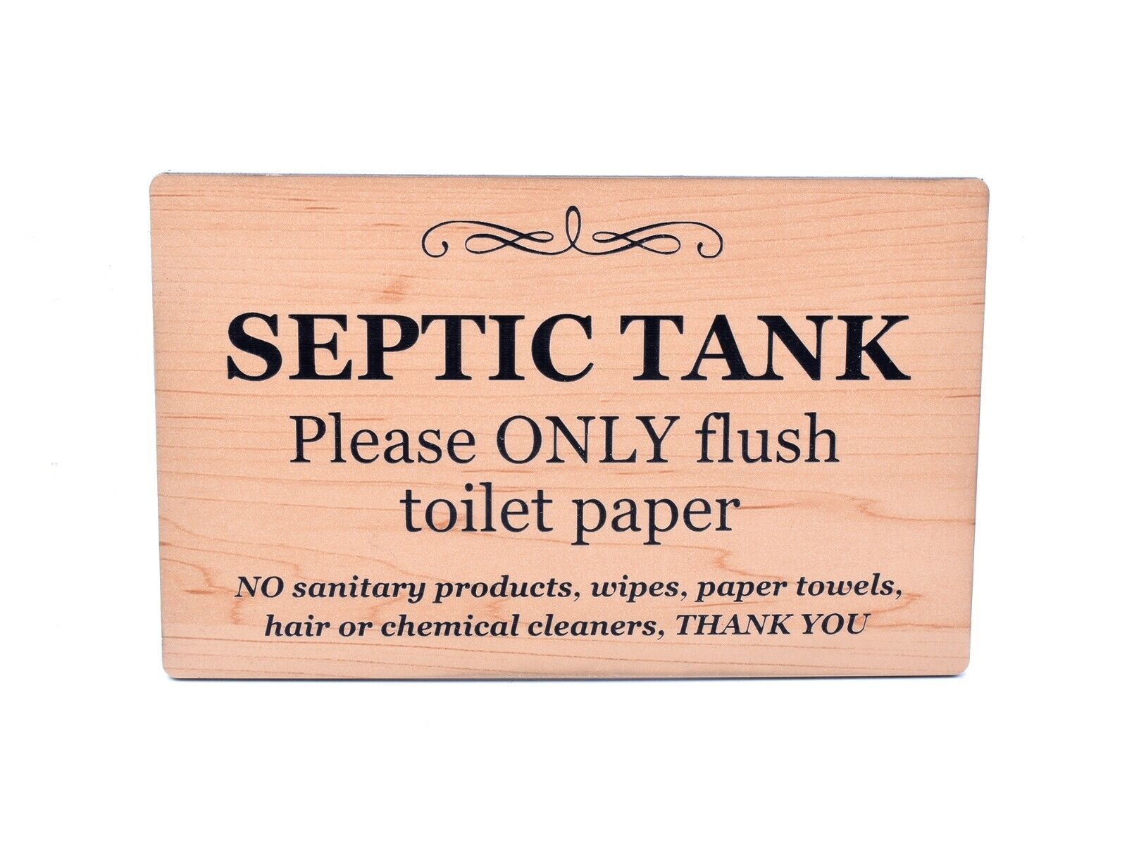 Septic Tank Adhesive Factory outlet Sign - Stylish for Plaque Toil Wood Effect Latest item