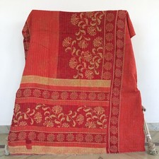 Twin Kantha Quilt Tagesdecke Vintage Baumwolle Mehrfarbig Boho Gypsy Decke