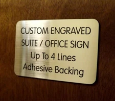 Custom Engraved 4x6 in Brushed Silver Office Hours Sign Door Wall Plaque