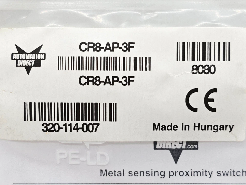 SEALED Automation Direct CR8-AP-3F Inductive Proximity Sensor, 3Pin, 8M, CR8AP3F - Image 2 of 4