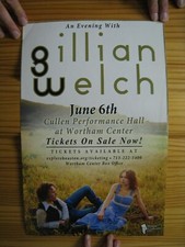 Gillian Welch Poster An Evening With June 6th Cullen Performance Center