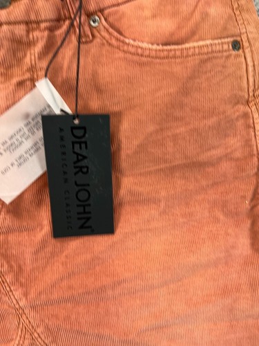 Dear John Womens Corduroy Mini Skirt Size 27 Pink Eliana Stretch Raw Hems NWT - Picture 9 of 10