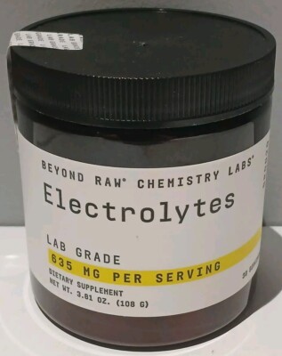BEYOND RAW Chemistry Labs Electrolytes 30 Servings 365mg Dietary BB 7/30/26 New