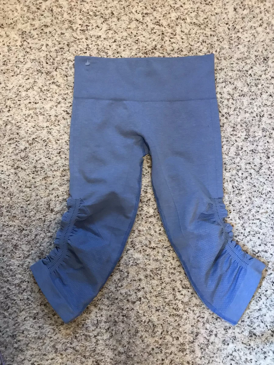 Lululemon Leggings Women's 4 Light Blue Seamless Ruched Leg Excellent  Condition