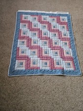 Handmade Patchwork Quilt Wall Hanging Square Farmhouse 41 1/2 X 47 1/2