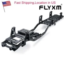 FLYXM 6x6 Metal & Carbon Body Chassis Frame Kit for 1/10 Axial SCX10 RC Crawler