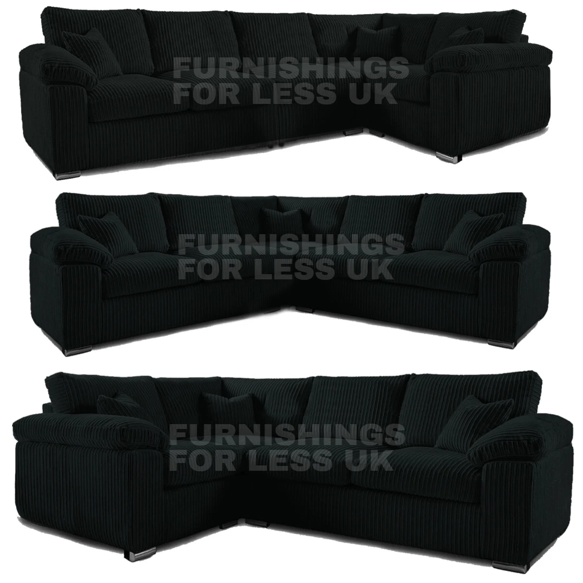 New Large Corner Sofa 4 5 Seater L Shaped Soft Cord Delta Bespoke