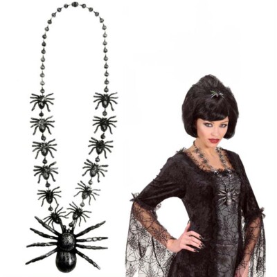 SPINNEN HALSKETTE Karneval Kette Spinnenkette Voodoo Zauberin Hexe Kostüm 8598