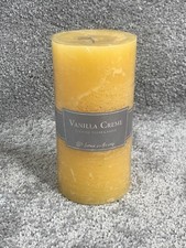 Home Interiors Large Yellow Vanilla Creme Pillar Candle