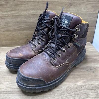 Georgia Boot Size 8 Brown Leather Work Boots Waterproof Steel Toe