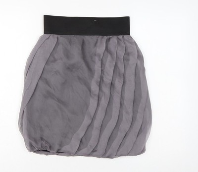 Zara Basic Damen grau knielang Blasensaum Rock Größe 12