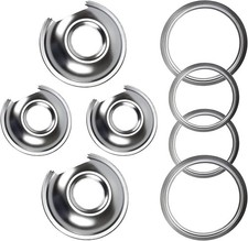 Burner Drip Pans 2 Large 8'' WB32X10013 2 Small 6'' WB32X10012 Chrome Drip Pan