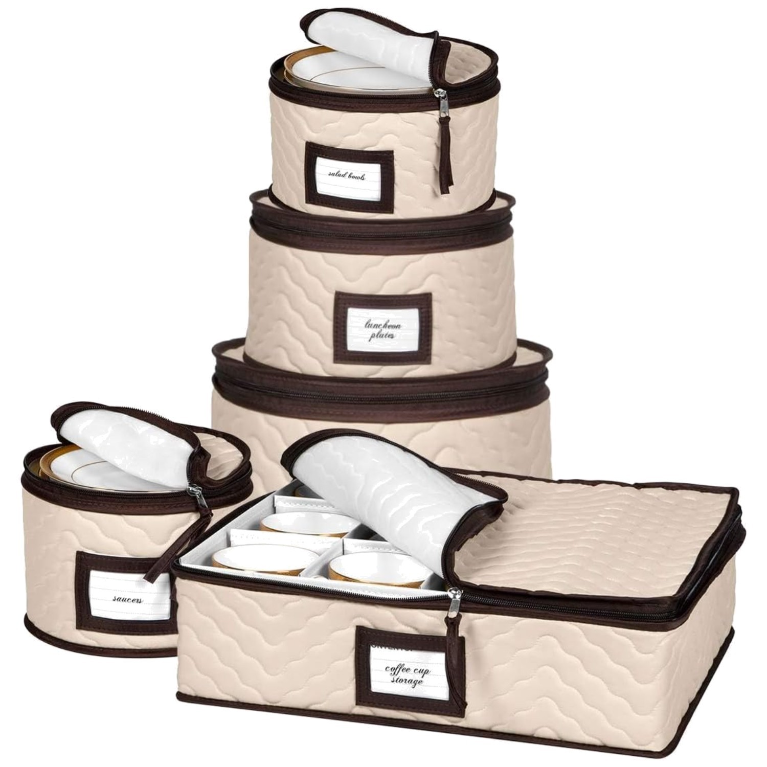 5-Piece Deluxe China Storage Set &ndash; Protects Dinnerware and Stemware Effortlessly