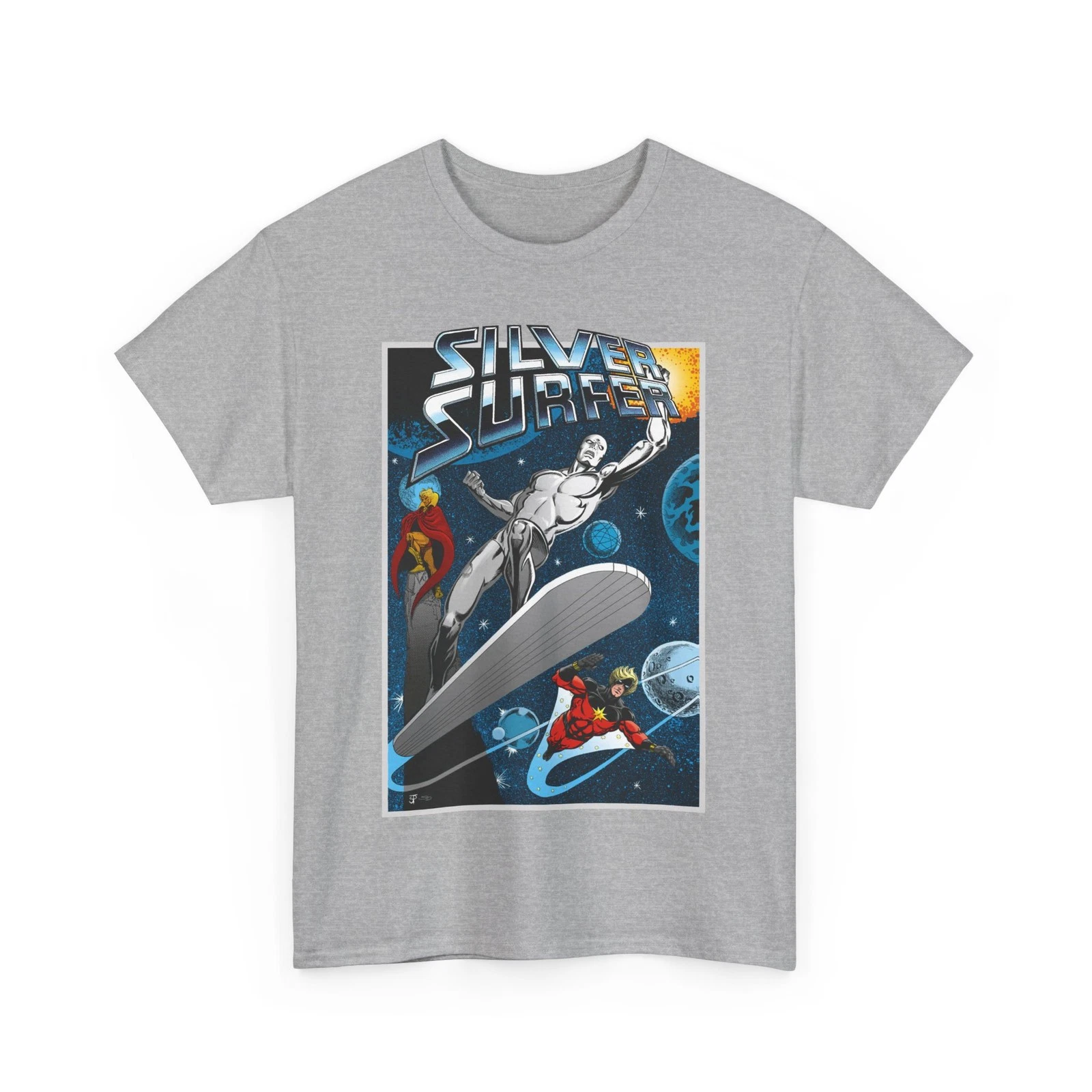 Silver Surfer T-Shirt - Marvel Comics - With Adam Warlock & Captain Marvel