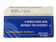 MTA METROCARD Continental Airlines￼ 1999-2000