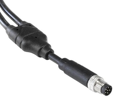 2Pc BULGIN LIMITED PXPPVC08FIM06AYT010PVC Sensor Cable, Y-Splitter, M8 Plug