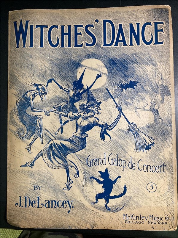 1911 Witches' Dance by J. DeLancey - Grand Galop de Concert sheet music - RARE