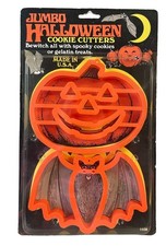 Ensar Jumbo Halloween Cookie Cutters Pumpkin Bat Plastic Made in USA