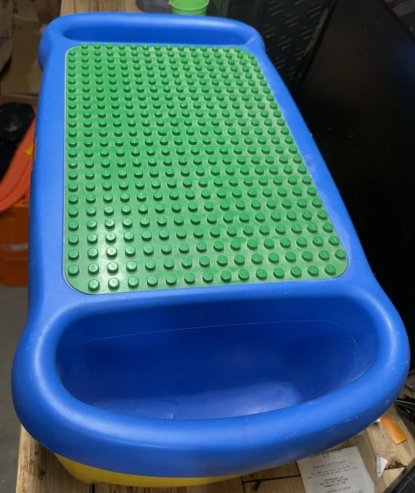 Vintage 1998 LEGO Duplo Lap Desk Building Table w/ Side Storage Bins - Image 2 of 4