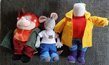 3 x SALAMANDER Werbefiguren "Igelmann/Mäusepiep/Unkerich" ca 20 cm Stofftiere