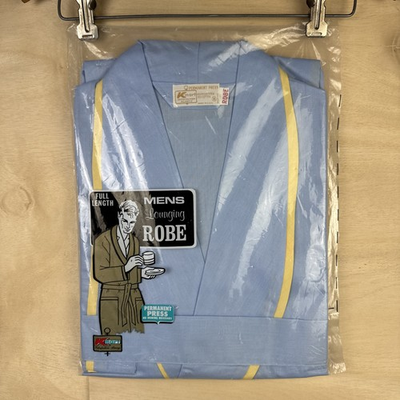 #ad Vintage K Mart Men’s Full Length Lounging Robe Deadstock In Package $19.99