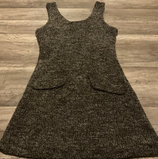VTG MAGGIE LAWRENCE BROWN TWEED SLEEVELESS SHORT DRESS ( SIZE 8 )