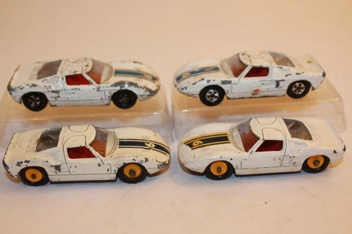 Lot of four (4) Vintage 1960's Era Matchbox Lesney Ford G.T. Cars #41