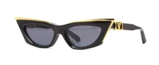 Valentino V-GOLDCUT-I Shiny Black With Gold/Grey (BLK-GLD) Sunglasses
