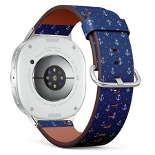 Anchors White Dark Vegan Leather Watch Band 40/44/46mm