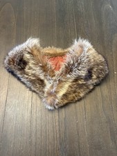 Vintage Real Fur Collar Stole Brown Winter Wrap Fur Type Unknown