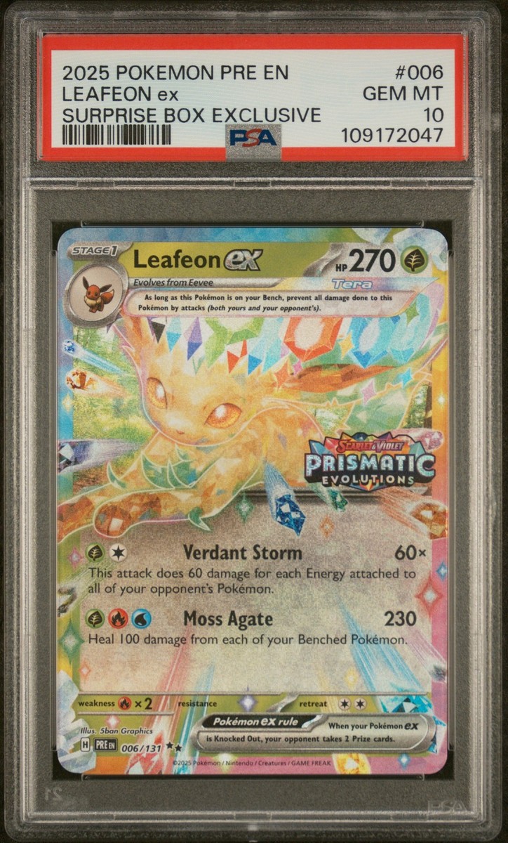 リーフィアex SAR psa10 leafeon ex PSA 10 Leafeon ex SAR 200/187