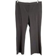 Nine West Womens Dress Pants Size 12 Gray Flat Front Straight Leg Hook Eye Caree