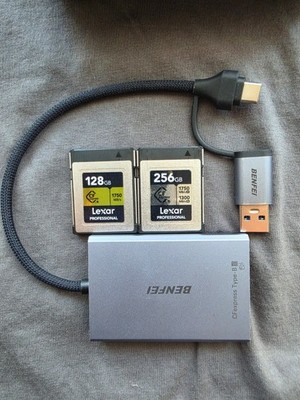 LEXAR CF Express Type B 128 gold + 256 silber + reader