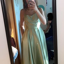 Satin Green Speechless Prom Dress - Great deal!!