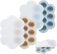 2 Pack Baby Food Freezer Tray with Lids Silicone Baby Food Storage Container