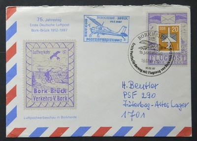 1978 DDR Umschlag FDC Luftpost Bork Bruck