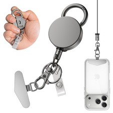 Retractable Cell Phone Lanyard, Heavy Duty Metal Anti-Theft Phone Tether with Be