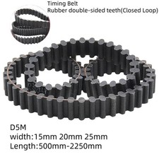 D5M Rubber Double-sided Tooth Timing Belt Black Double Sided Synchronous Belt