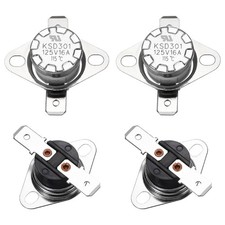 4 Pcs KSD301 Thermostat 115 C/239 F N.C Snap Disc Temperature Switch Bakelite