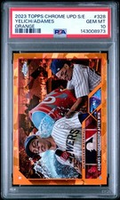 2023 Topps Chrome Update Sapphire Edition #328 Yelich/Adames Orange /25 PSA 10