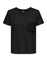 T-Shirt Damen Schwarz Jdyselma L, Jacqueline De Yong, Kurzarm, Baumwolle