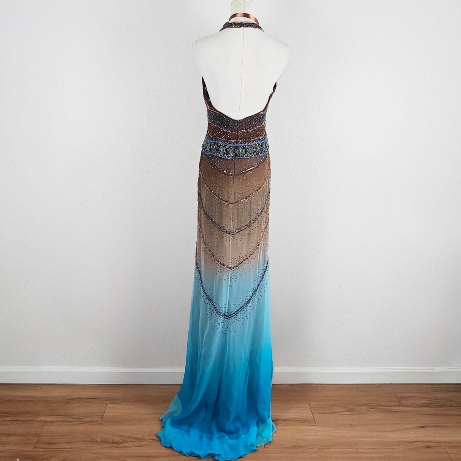 Y2K Ombré Beaded Rhinestone Fairy Prom Dress - Gem