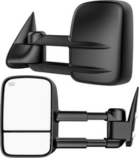 Heated Tow Mirrors Compatible With 1999-2002 Chevy Silverado Large Black