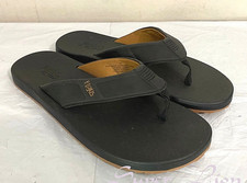 NEW FLOJOS Men's BAJO Memory Foam Flip Flop Sandals - SIZE 12 - BLACK
