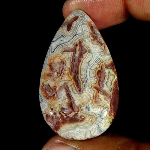 52.20Cts Natural Crazy Lace Agate Pear Cabochon Loose Gemstone