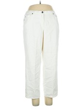 Ruby Rd. Women Ivory Casual Pants 16 Petites