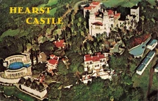 California Hearst Castle Aerial View Vintage Postcard